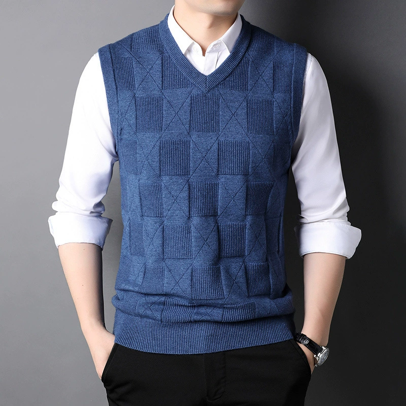 Autumn knitted vest for leisure
