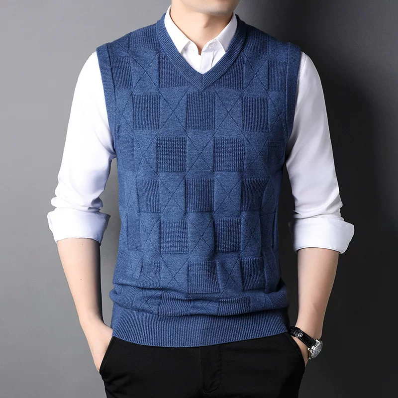 Autumn knitted vest for leisure