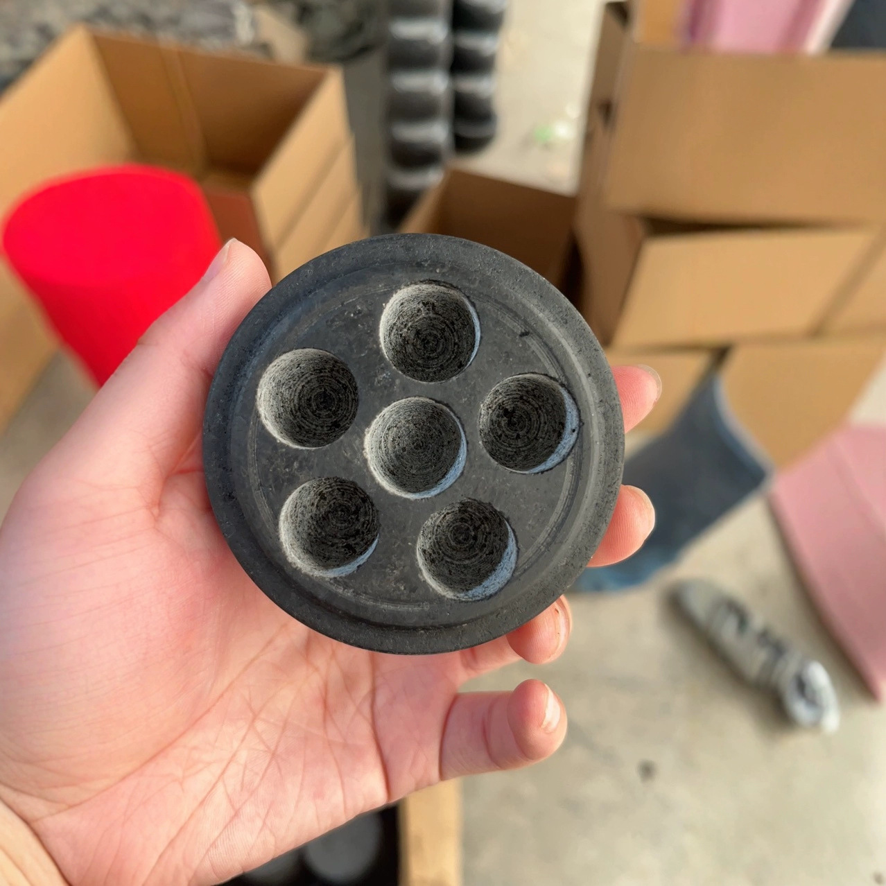 源头工厂物品首饰收纳六孔巧克力粉盒多功能花岗岩收纳神器礼盒