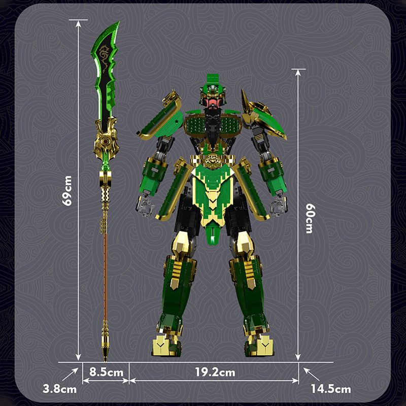 Yu Xing modelo Wang 93001 Tres Reinos Cinco Tigres Da Guan Yuchao jugar alrededor de los bloques de construcción de juguetes de decoración modelo