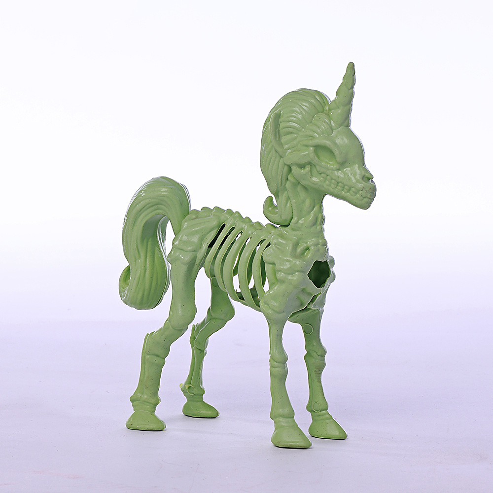 Transfronterizos Halloween esqueleto unicornio decoración decoración fiesta fantasma casa embrujada decoración de mesa modelo