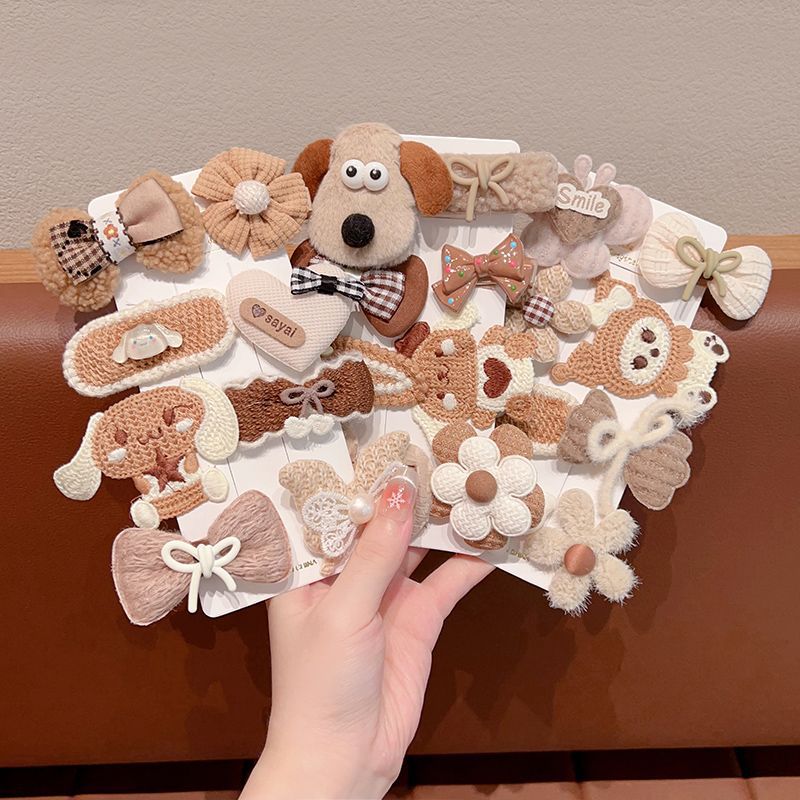 Horquilla para niños de color café con leche, clip de pelo de tela completamente cubierto para bebés, niña, bebé lindo, sin dañar la horquilla, tocado