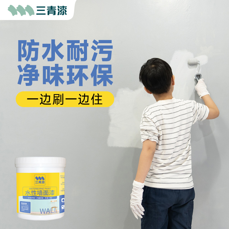 三青室内家用乳胶漆自刷墙面翻新改色内墙漆修复白色油漆水性涂料