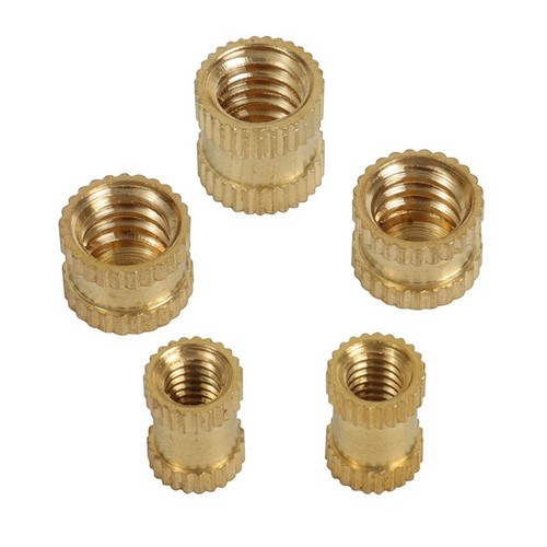 1/4-20 British and American single-pass copper inlay blind hole copper nut B-type copper injection embedded part knurled copper nut