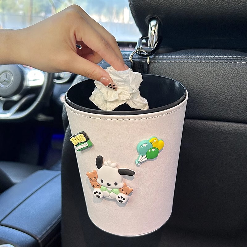 Car Trash Can Car Interior Advanced Sense Rear Hanging Storage Bucket Creative Multifunctional Umbrella Storage Bucket for Women