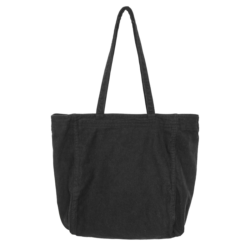 Bolso tote de lona de color sólido retro de gran capacidad de viento perezoso 2025 nuevo bolso de hombro simple de moda al por mayor