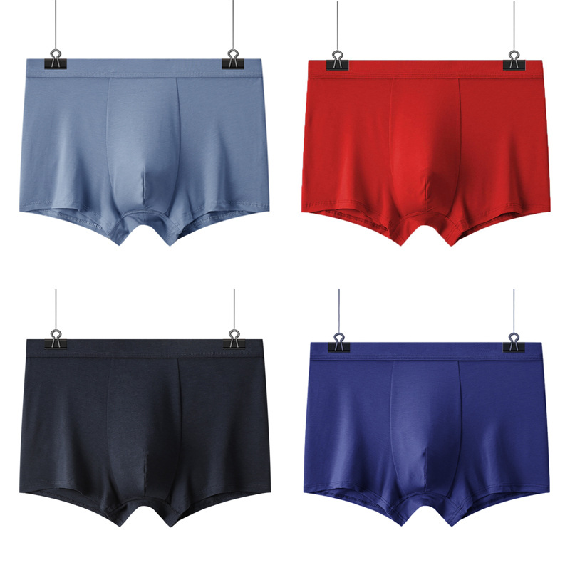 Pantalones interiores de hombre Modal sin huellas antibacterianas entrepierna transpirable de color sólido pantalones cortos delgados de cuadrangular para hombres