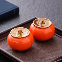 柿柿如意茶叶罐创意陶瓷茶具家用储茶密封罐子婚庆礼品创意伴手礼