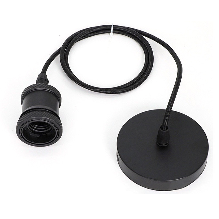 Venta directa de fábrica de portalámparas antiguas retro con cable colgante portalámparas de aluminio colgante E27 con puerto de tornillo grande con lámpara de araña de alambre