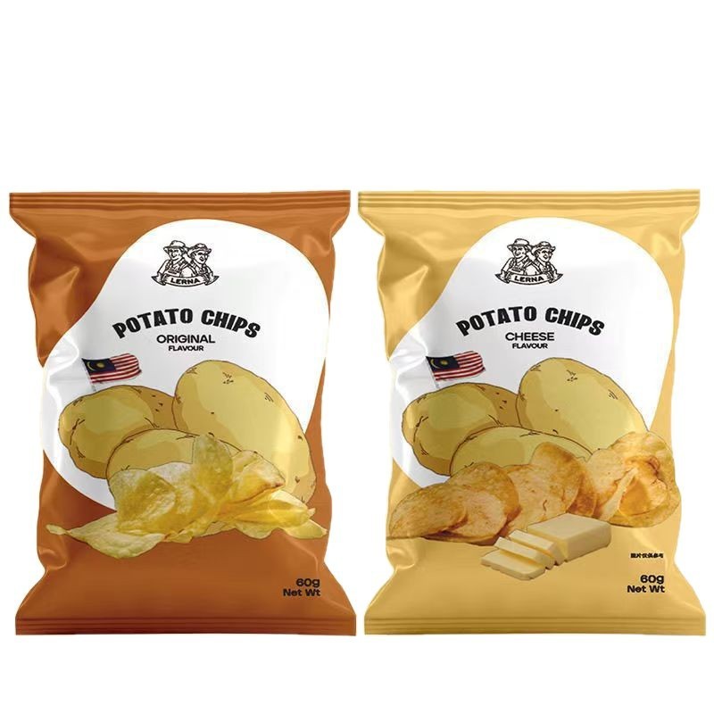LERNA莱纳奶酪味原切薯片60g原味开袋即食马来西亚原装进口膨化品|undefined