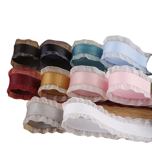 Polyester skirt snow gauze ribbon bow hair accessories clothing shoes flower hat flower decoration ruffle ribbon