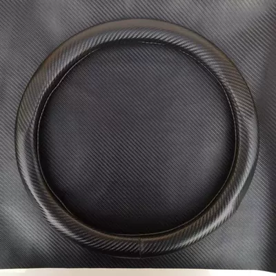 Steering wheel cover: interior supplies modification handle cover - matte-carbon-fiber-round-38cm