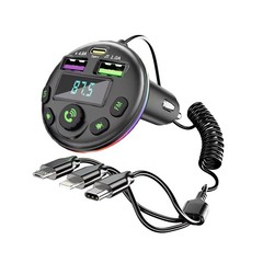 クロスボーダーcar車載mp3 bluetoothハンズフリープレーヤー自動車fm送信機七彩雰囲気eq自動車充電器