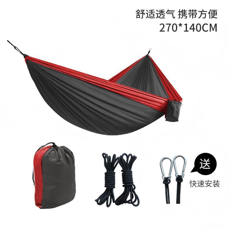 Fábrica directa hamaca de nylon paracaídas hamaca de tela de ocio columinar hamaca de campamento multicolor doble image 14