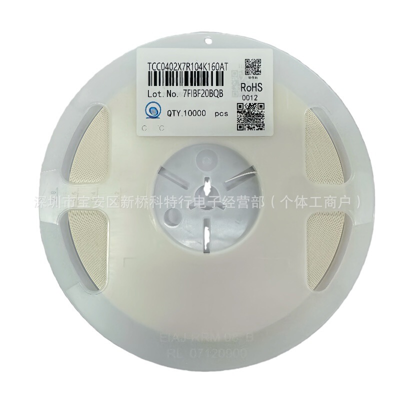 Chip Capacitor 0402 100Nf 0.1Uf ±10% 16V 104K X7R Ceramic Capacitor Tcc0402X