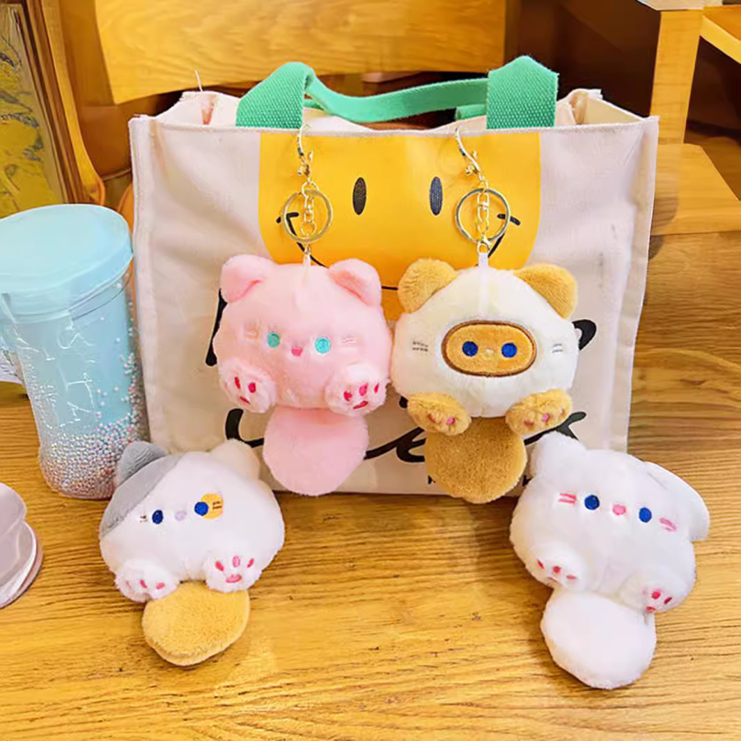 Lindo grupo de gatos, llavero de celebridades de Internet, muñeca exquisita femenina, mochila escolar, colgante, muñeca, juguete de peluche, accesorios pequeños