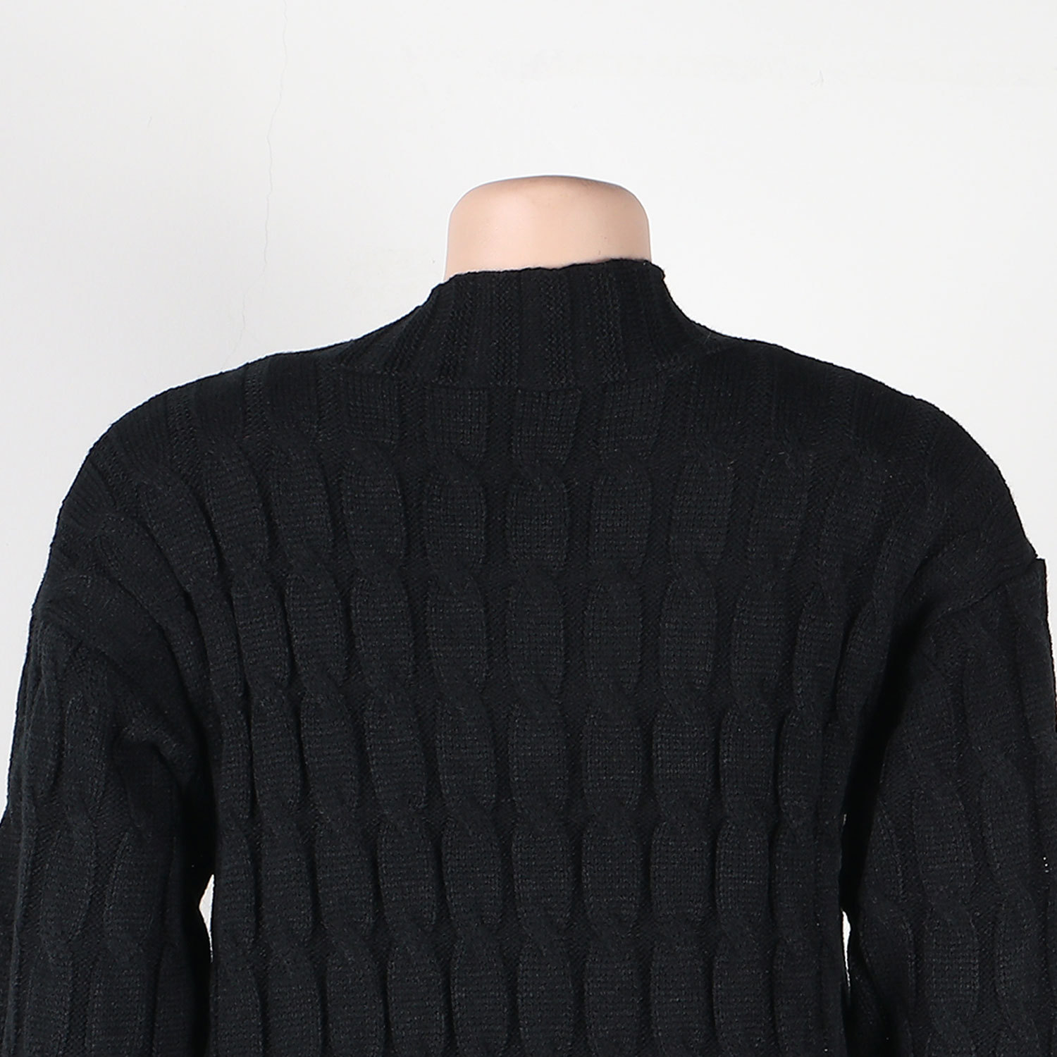 Damen Strickjacke Lang Aus Grobstrick In Unifarben Wintermantel_voghion.com