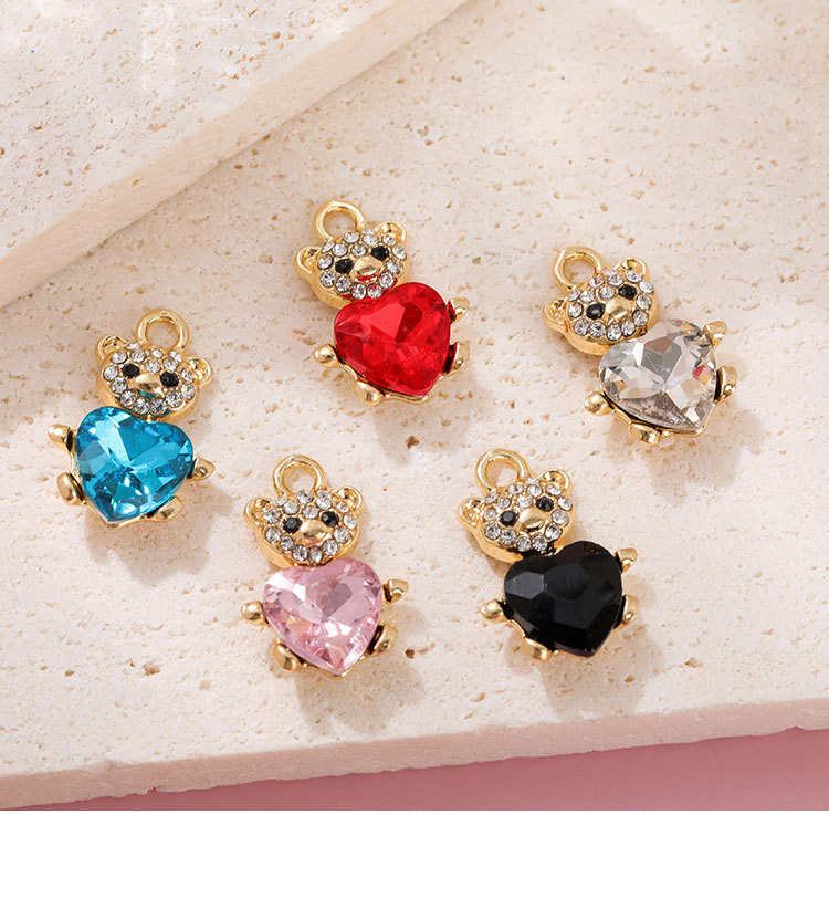 25g Weight Pendant Jewelry Making Type 10 PCS/Package 14.3*21.1mm Alloy Zircon Bear Jewelry Accessories Pendant