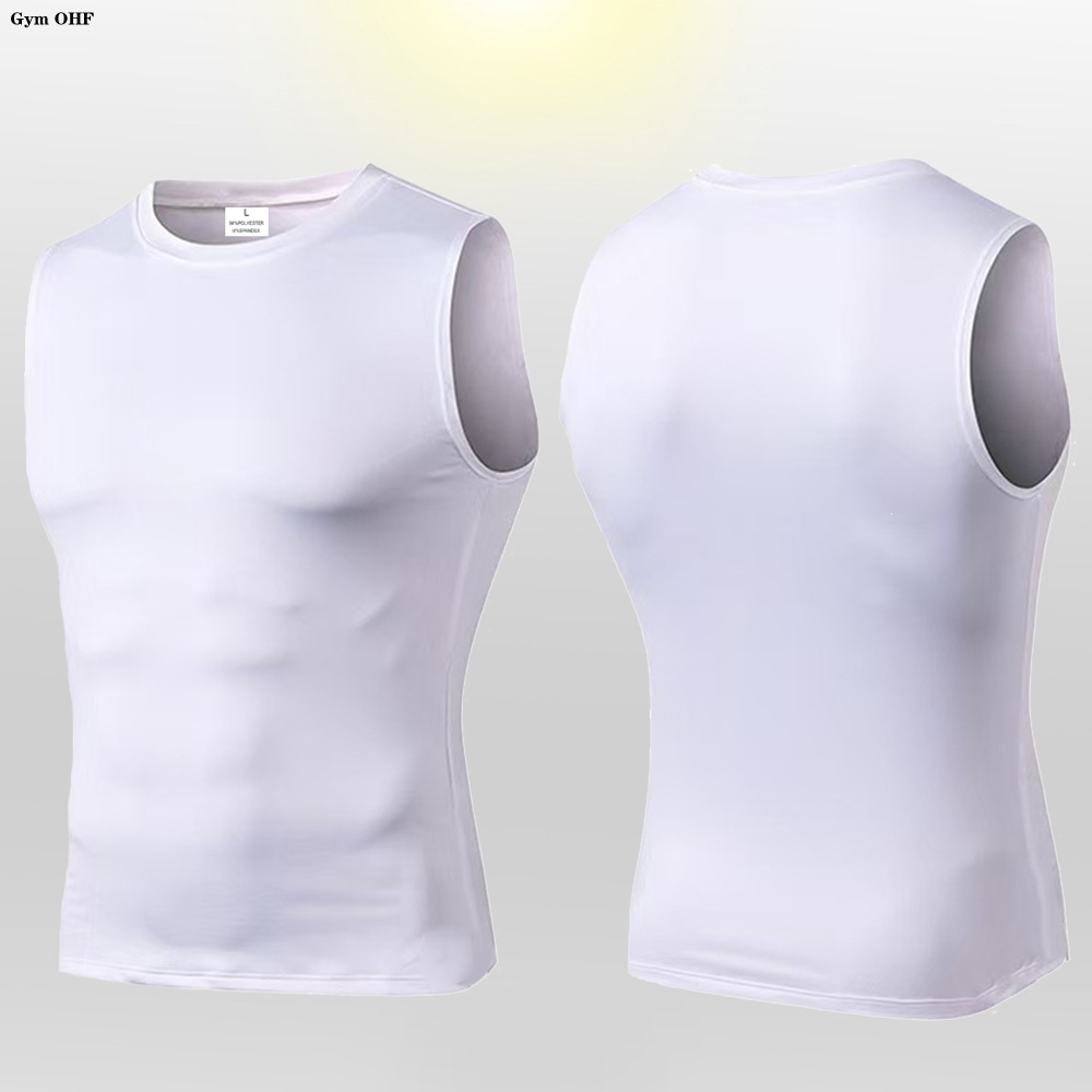 Fuente de fábrica de chaleco de fitness para hombres chaleco de secado rápido de fitness transfronterizo de manga corta chaleco apretado de hombre camiseta de deporte compresión