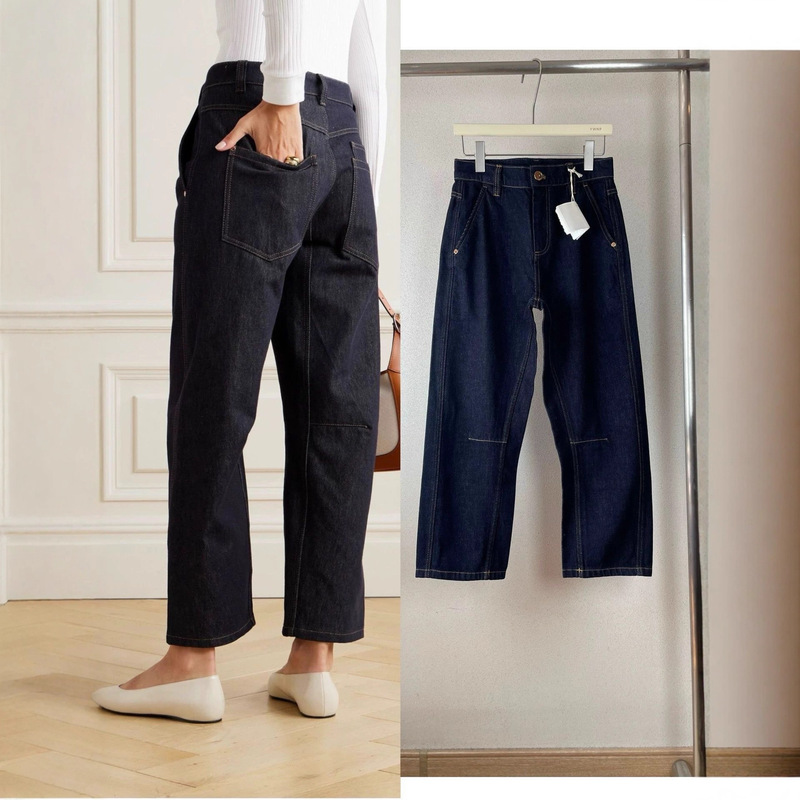 25 New Italian Bc Dark Blue High-Waisted Straight Scimitar Pants 9-Point Jeans for Women Slim and Fashionable European Goods 25 New Italian Bc Dark Blue High-Waisted Straight Scimitar Pants 9-Point Jeans for Women Slim and Fashionable European Goods