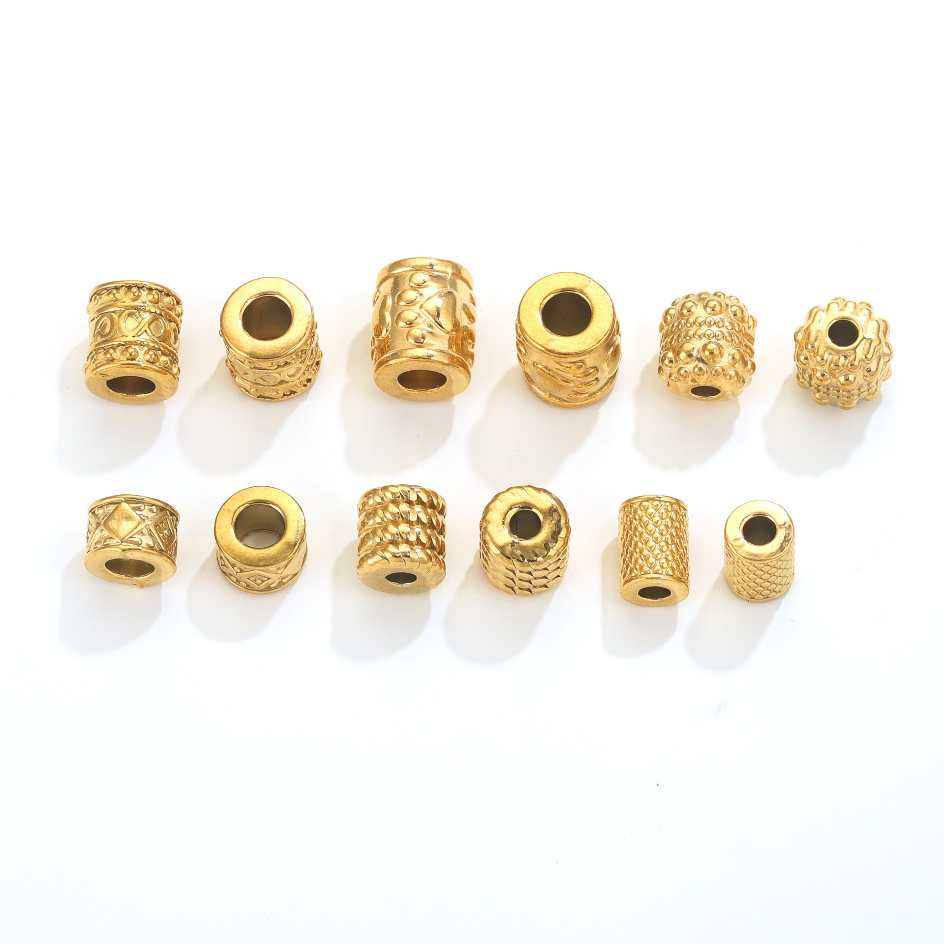 10 PCS/Package 304 Stainless Steel Gold Plated Solid Color Beads display picture 5