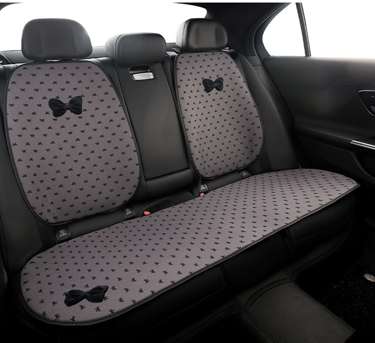 Car Seat Cushion, Universal for All Seasons, Half-Pack Seat Cover, Bow, Small Fragrance Goddess Style, Rear Three-Piece Car Seat Cushion