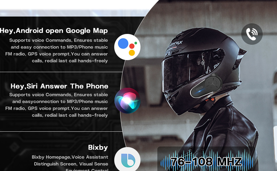 Bt-S5 Dual-Chip Helmet Bluetooth Headset Motorcycle Intercom Headset Helmet Intercom for 3 to 10 People to Communicate Together