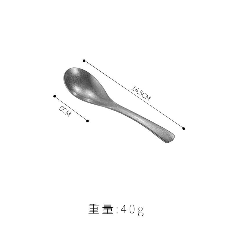 レトロな 304 ステンレス鋼のスプーン、韓国スプーン、小さなスプーン、食べるスプーン、古いスノーフレークサンド食器を直接供給|undefined