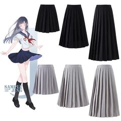 日系jk黒2025年百合学院風a字スカート大スカート女性中長茶色砕花
