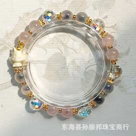 寺庙景区同款粉晶溏心玛瑙小狐狸手链手串闺蜜女友礼物批发