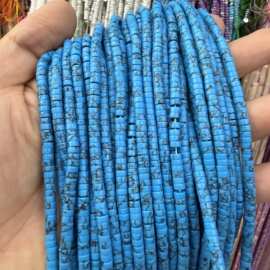 水晶天然石2*4mm蓝色帝皇松直切扁珠隔片散珠子半成品diy饰品配件
