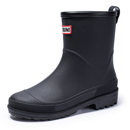 Cross-border best-selling Korean single Russian women's medium height anti-slip rain boots, fashion rain boots, mid-sole waterproof rubber shoe covers