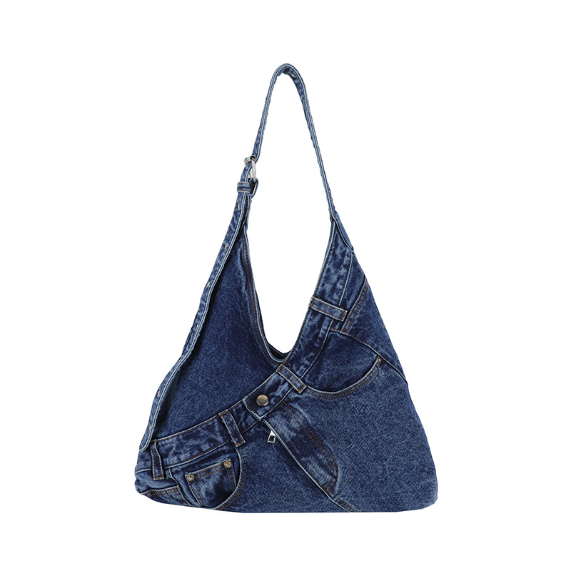 Minimalist Canvas Denim Handbag For Women 2026 Spring New Fashion Versatile Shoulder Bag Casual Crossbody Bag - Thumbnail 5