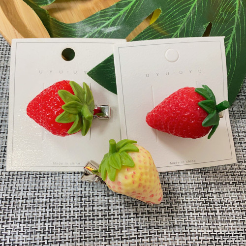 Simulated fruit three-dimensional food hairpin duckbill clip Korean new clip bangs side clip funny broken hair clip