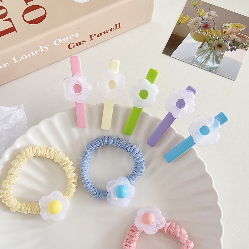 Sweet Flower Plastic Cloth Hair Clip Hair Tie 1 Piece display picture 2