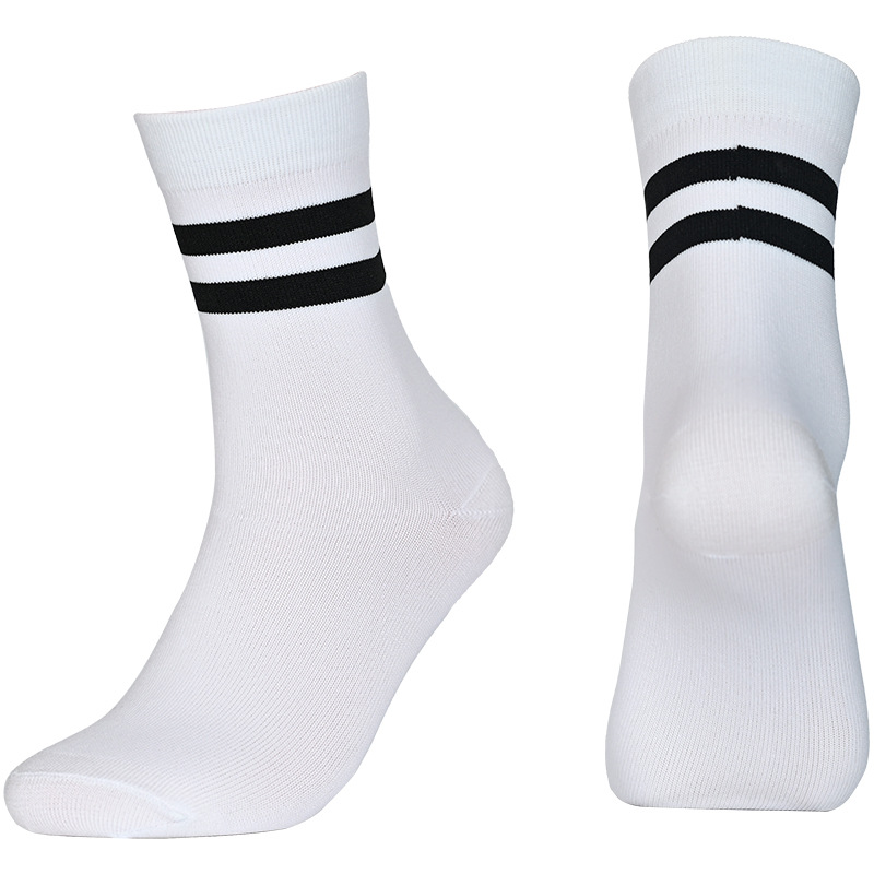 2025 Spring/Summer New Mesh Double Stripe Children's Mid-Calf Socks College Style Breathable Student Leg Socks Student Socks