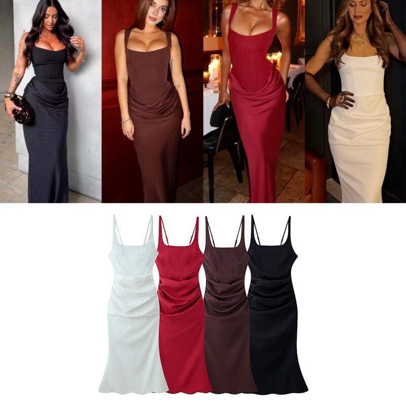 Cross-Border European and American Aliexpress Instagram Popular Women's Clothing Sexy Fashion Party Dress with Elegant Temperament