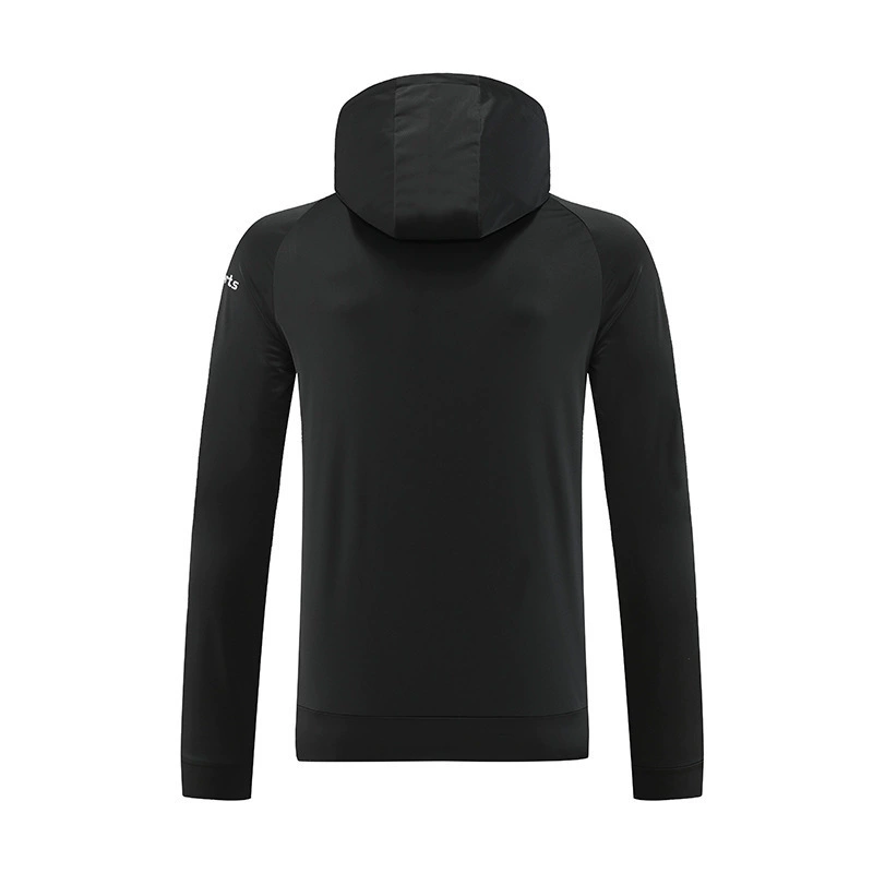 Sports elastic quick dry demi-season jacket with hood with zipper for gym for leisure, (Physicals)