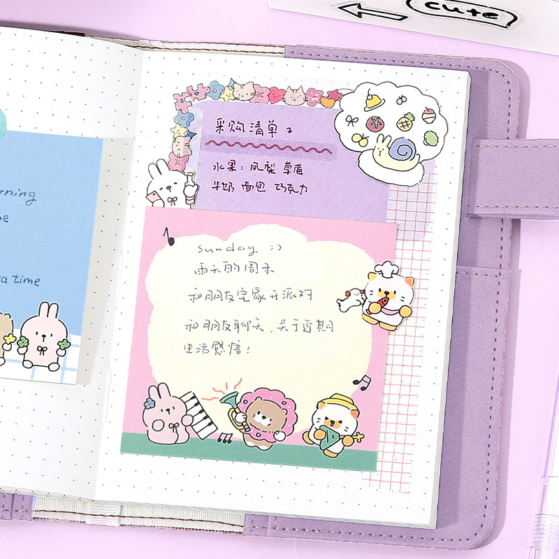 NOTE FOR Notas adhesivas creativas coreanas Maruko Adventure Series Notas de notas para estudiantes Notas de forma especial