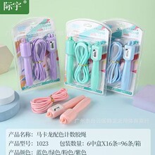 际宇批发马卡龙配色计数加粗胶绳跳绳彩色儿童跳绳班中小学生跳绳