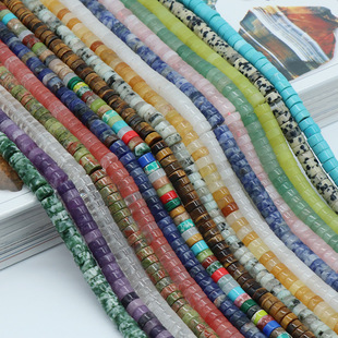 Crystal Agate Colorful Stone 3X6Mm Spacer Flat Beads DIY Bracelet Necklace Earrings Jewelry Accessories Material