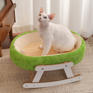 Cat Bed Mat Rocking Bed Cat Hammock Bamboo Mat Summer Sleeping Cool Cute Cat Bed Meow Fairy Pet Supplies