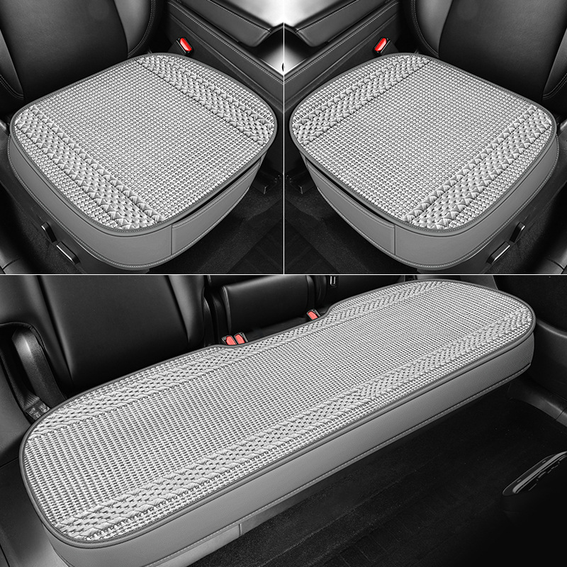 Seat cushion, seat cover | Universal Ice Silk Car - gray-full-coverage-3-piece-set