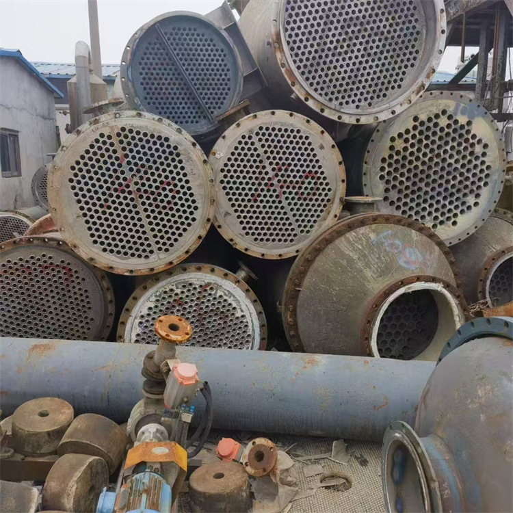 出售二手不锈钢列管冷凝器 60平方化工制药工业耐腐蚀钛材冷凝器