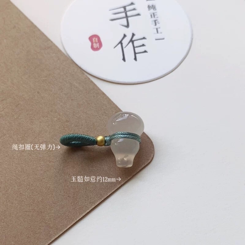 卸売り天然白玉髄如意平安バックル銭袋猫爪瑪瑙小ペンダントブレスレット小提溜アクセサリー部品|undefined
