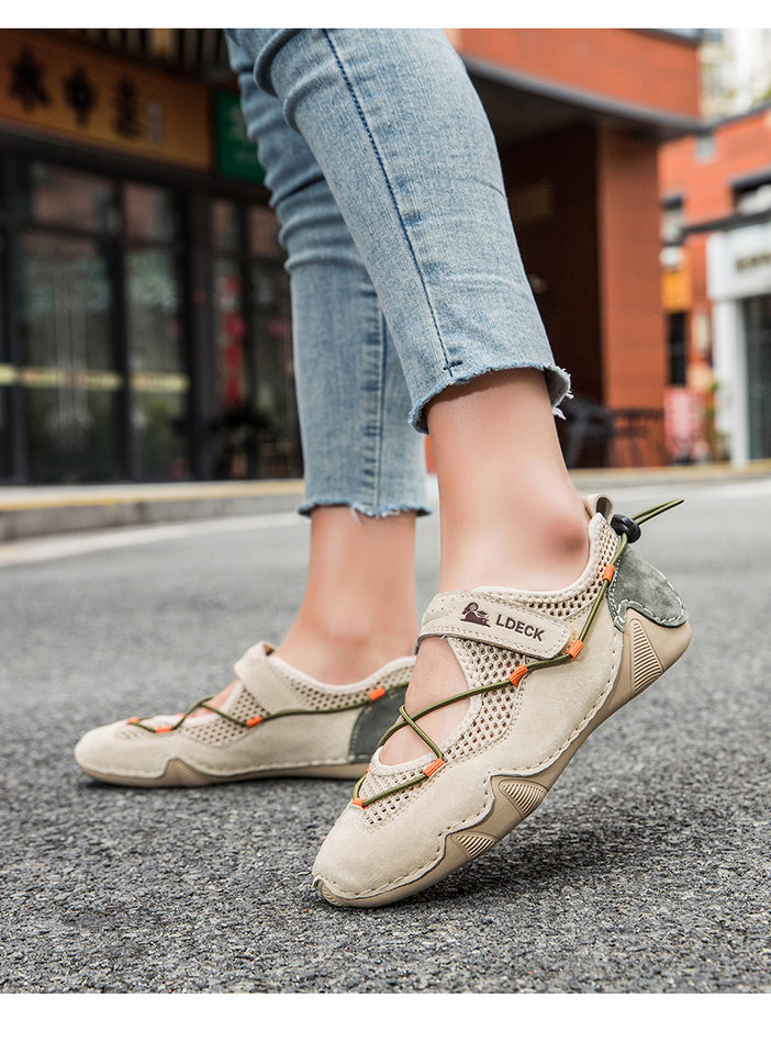 Giày thể thao unisex cỡ lớn, giày sneaker lưới thoáng khí mùa hè, đế bằng — 5816 Xanh cát, 5816 màu cát chi tiết 20