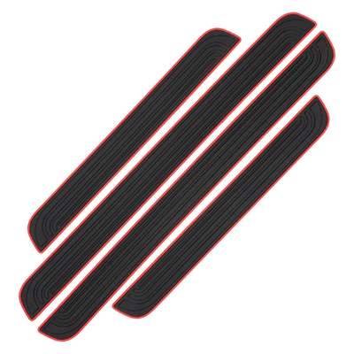 Car threshold strip anti-stepping sticker universal modified pedal trim strip anti-scratch strip bumper door edge anti-collision sticker (Other Automotive Exterior Supplies) - black-red-edge-four-pack