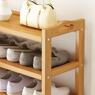 Shoe Rack Multi-Layer Simple Small Narrow Doorway Wood Household 2023 New Storage Dormitory Rental Bamboo Shoe Cabinet Nayou