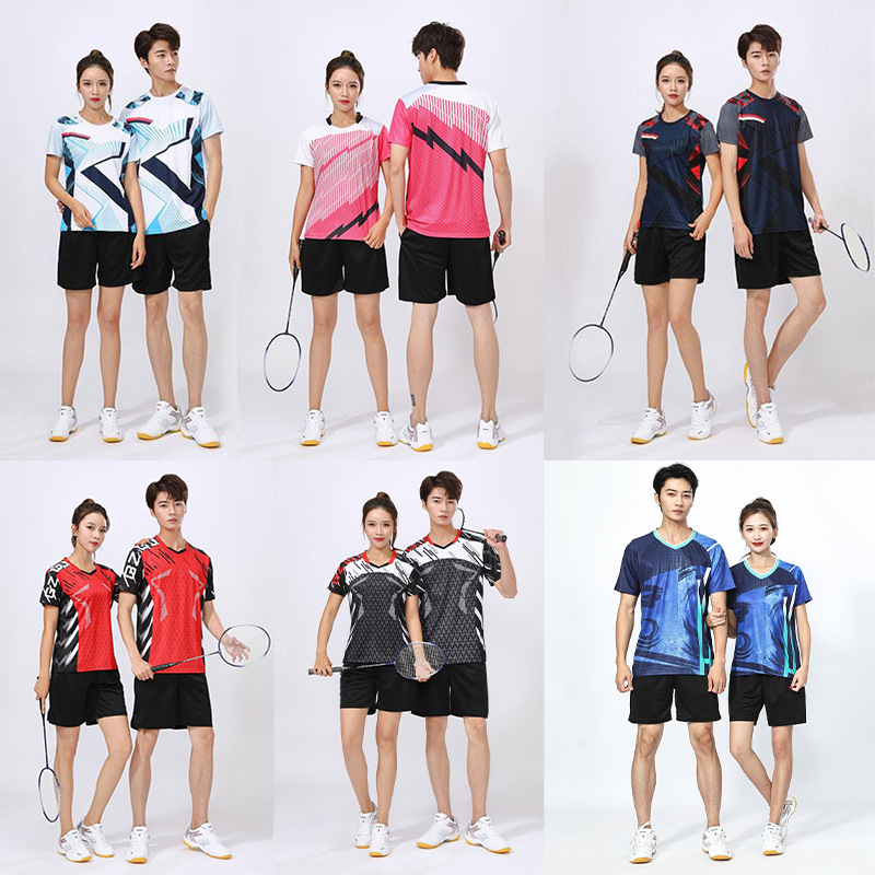 Badminton Suit Women's Suit Spring and Summer Quick-Drying Men's Volleyball Table Tennis Suit Jiamusi Sports Team Uniform Can Be Printed with Numbers