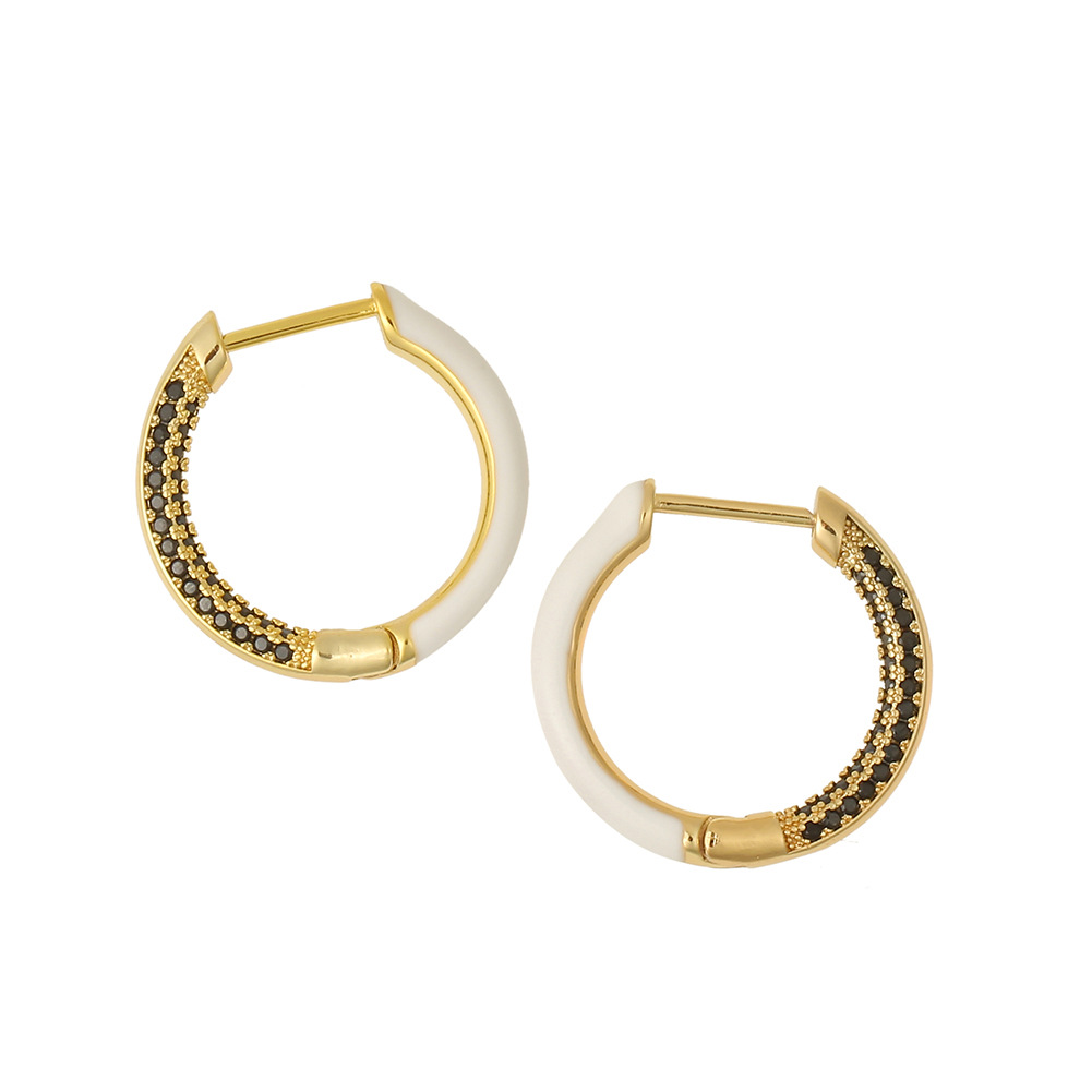 Fashion Zircon Circle Earrings Wholesale display picture 4